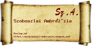 Szoboszlai Ambrózia névjegykártya